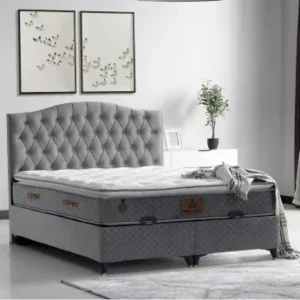 GOLD Box Spring Bed Grey