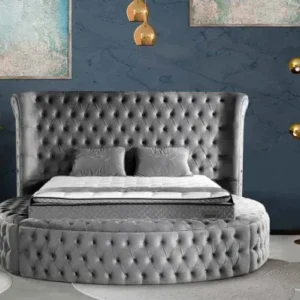 King Box Spring Bed Grey